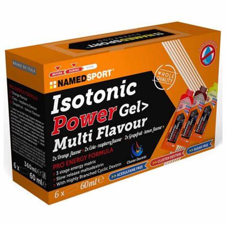 Box Isotonic Power Gel Multi Flavor NamedSport 6x60ml