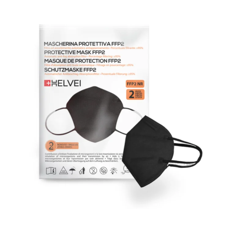 Helvei FFP2 Mask Black 2 Masks