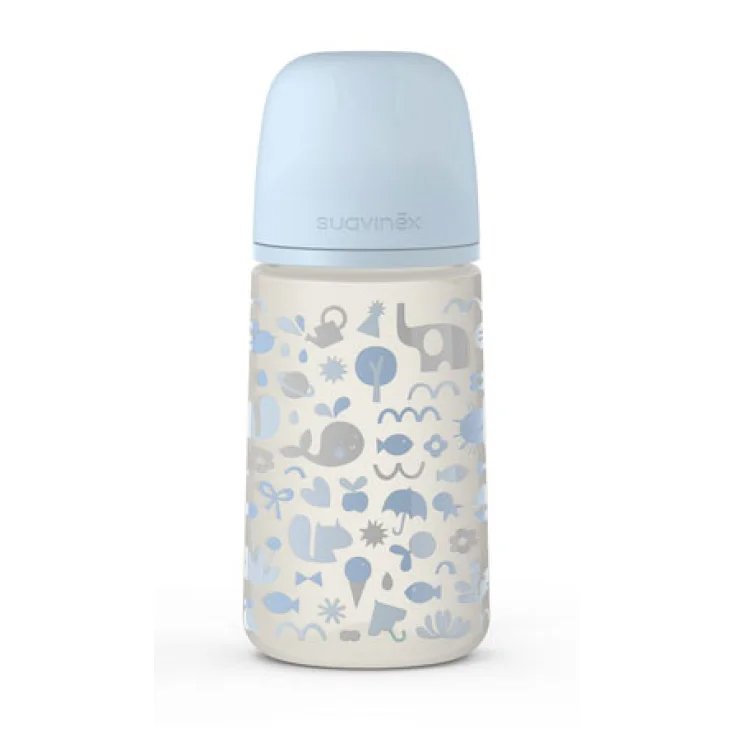 Memories Baby Bottle 270ml + SX Pro Symmetrical Teat Medium Flow + 3M Light Blue