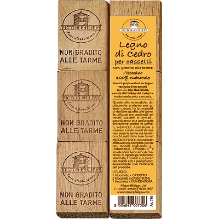 Cedar Wood Fragrance For Drawers VICTOR PHILIPPE 6 Pieces