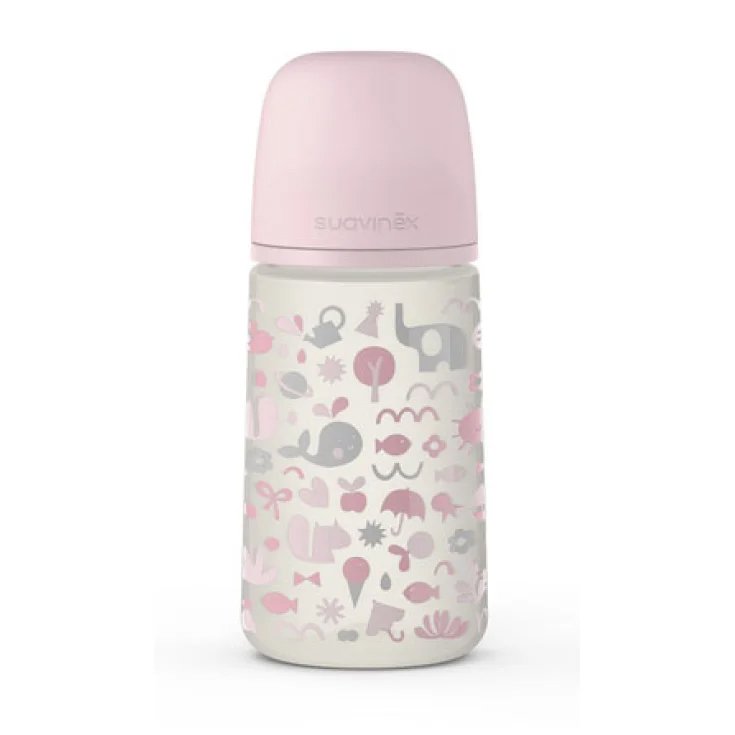 Memories Baby Bottle 270ml + SX Pro Symmetrical Teat Medium Flow + 3M Pink