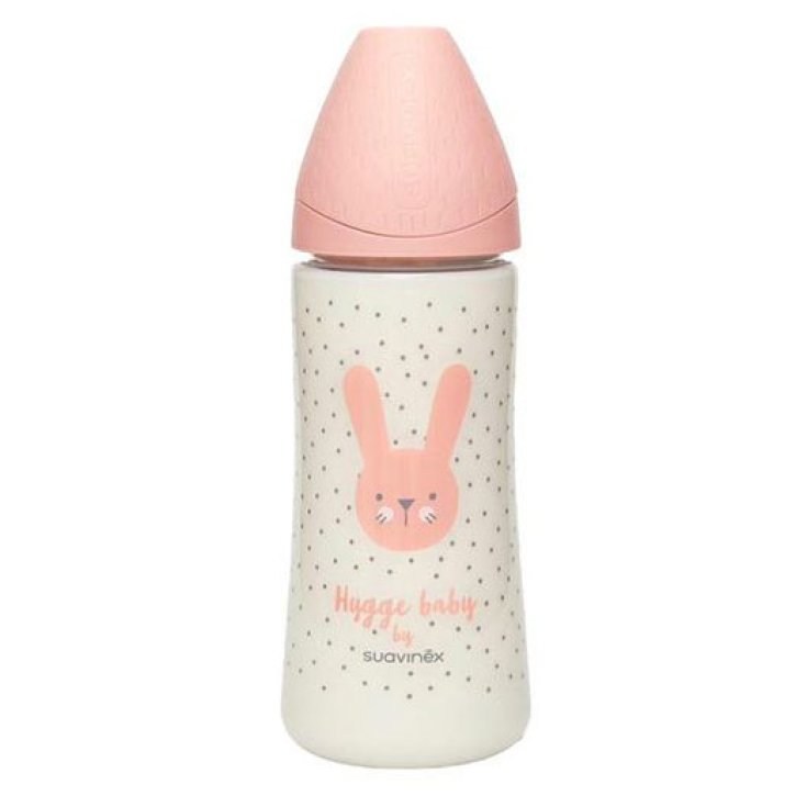 Hygge Biberon 360ml Pappa Flusso Denso (pink polka dot rabbit) Suavinex