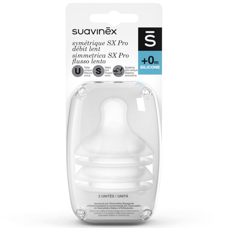 SX PRO Silicone Teat Suavinex Slow Flow (S) 2 Pieces