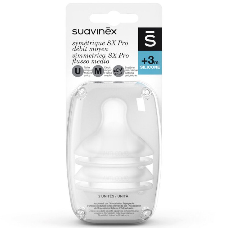 SX PRO Suavinex Silicone Teat Medium Flow (M) 2 Pieces