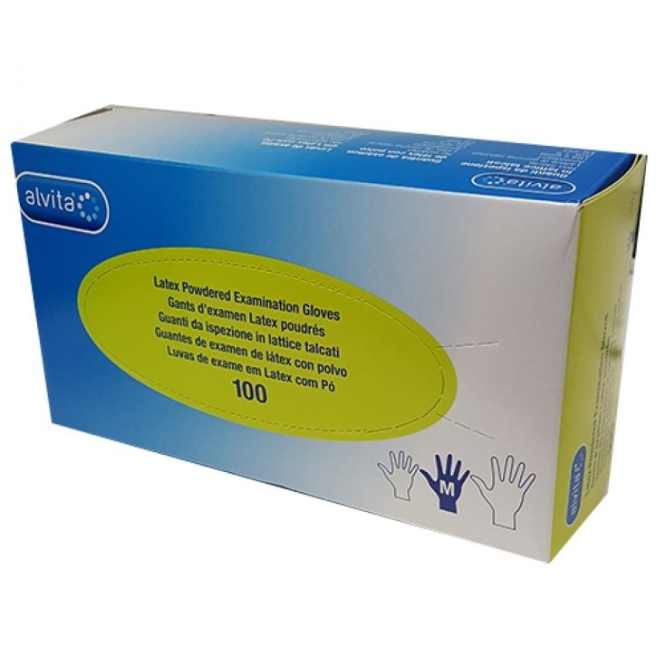 ALVITA® POWDER FREE LATEX GLOVES M 100 Pieces