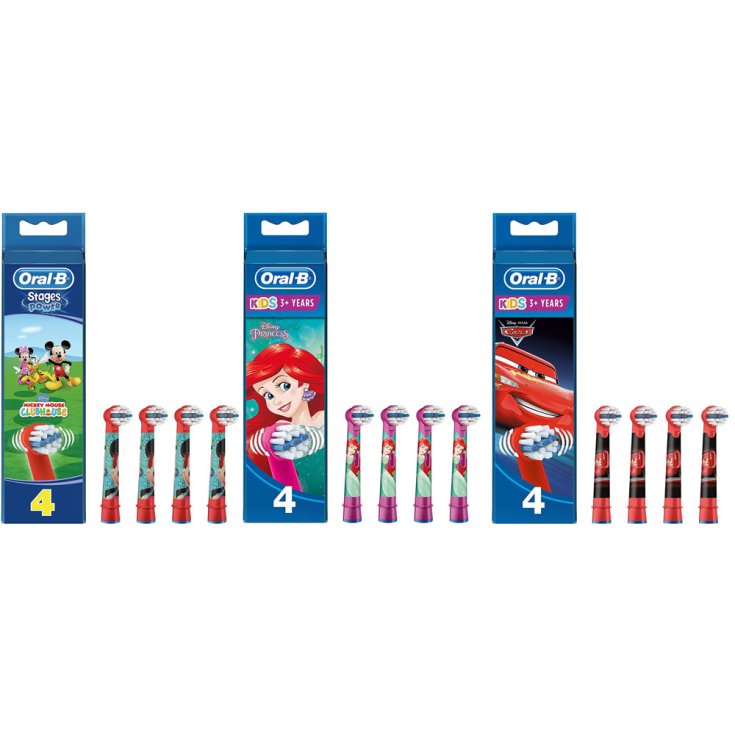 Oral-B Kids Replacement Heads CARS / MICKIE / PRINCESS 4 PIECES