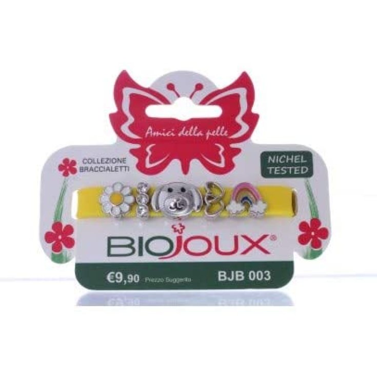 Biojoux® Yellow Silicone Bracelet With SANICO Metal Charms