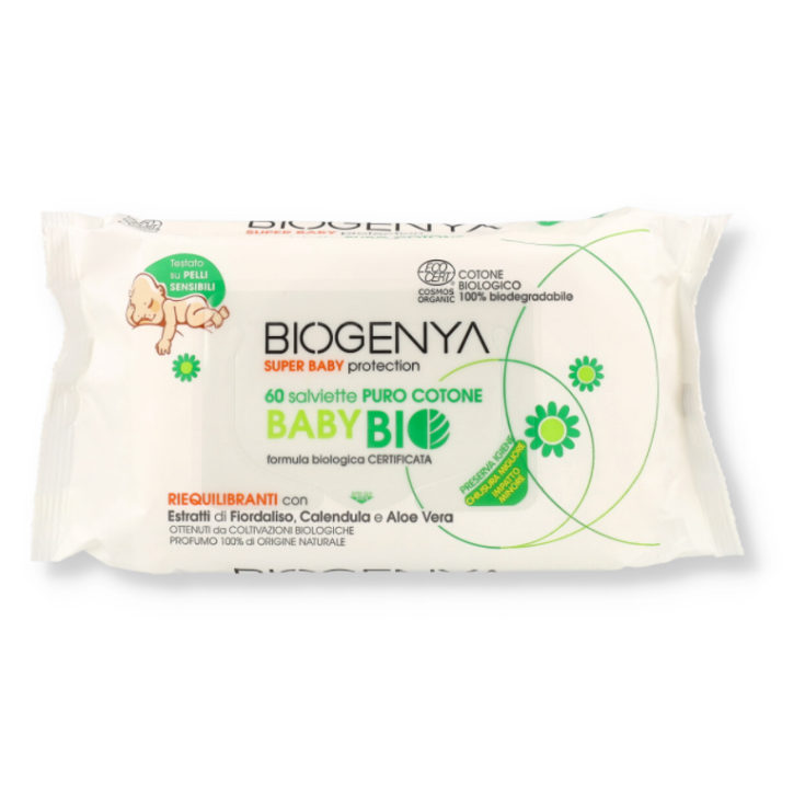 Baby Bio Pure Cotton Biogenya Wipes 60 Pieces