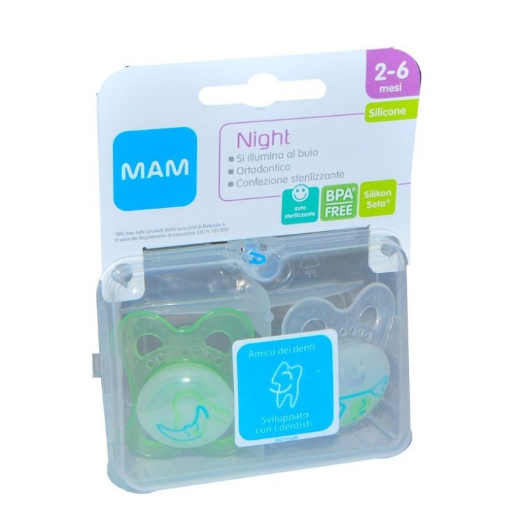 Night Soother in Neutral Rubber 2-6 Months MAM 2 Pieces