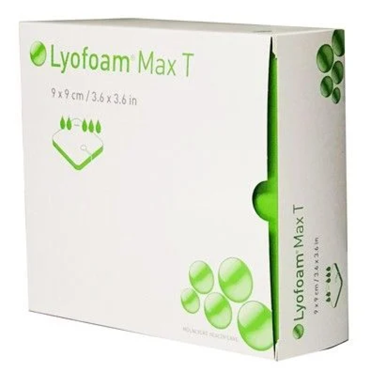Lyofoam-Max T Polyurethane Foam 9x9cm 10 Dressings
