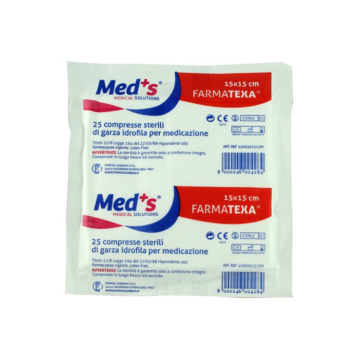 MED'S® GARZA FARMATEXA® 12/8 15X15 50 Pieces