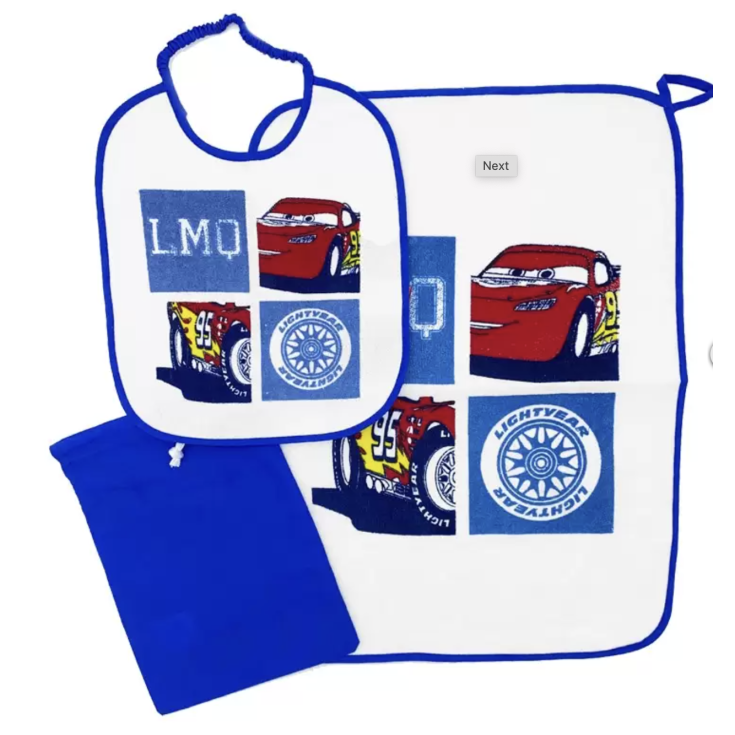 Kindergarten set 3pcs bib bib + tablecloth