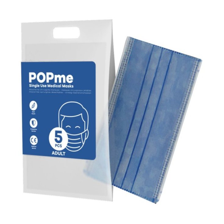 POPME MASK CHIR NAVY 5PCS