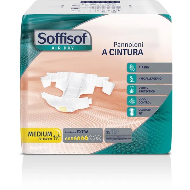 Extra Size M Soffisof Air Dry Belt Diapers 15 Pieces