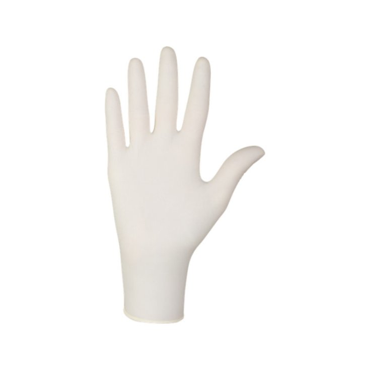 LATEX GLOVES WITH POLV M 100PCS