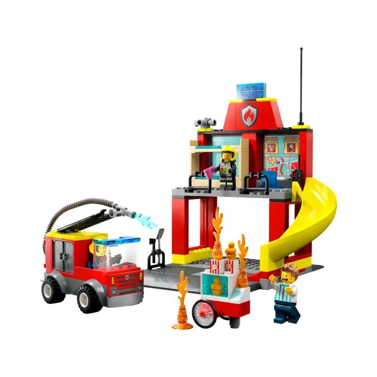 Fire station and fire engine