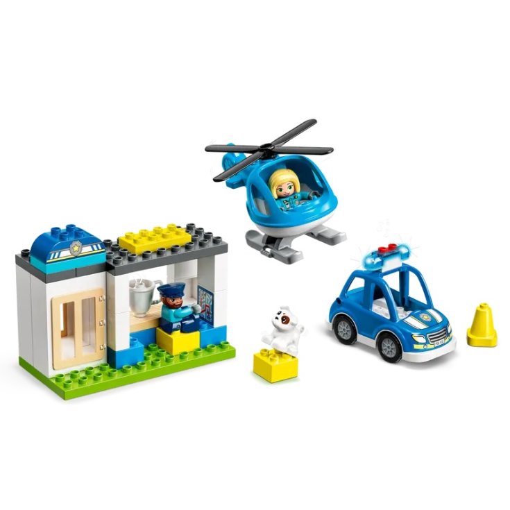 Police station and helicopter