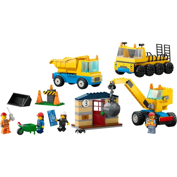 Construction truck and crane with de ball