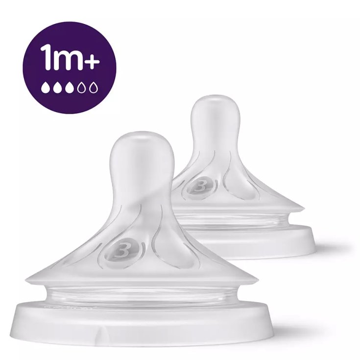 AVENT TETT NAT 3,0 1M+ 2PCS