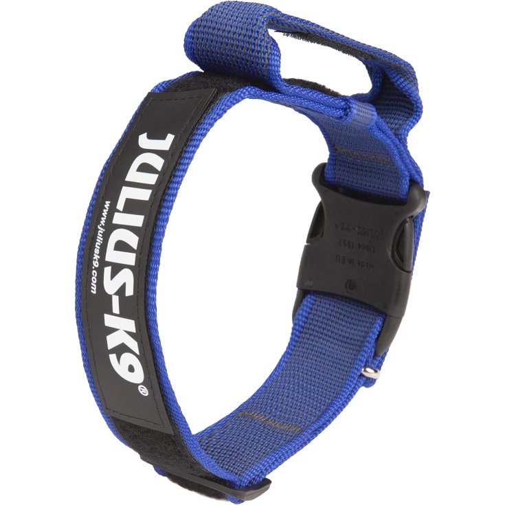 JULIUS K9 COLLAR WITH HANDLE BLUE 5X47