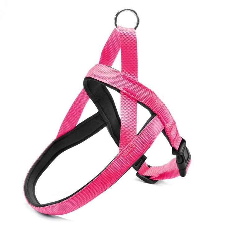 RECORD NYLON HARNESS WITH PINK NEOPRENE