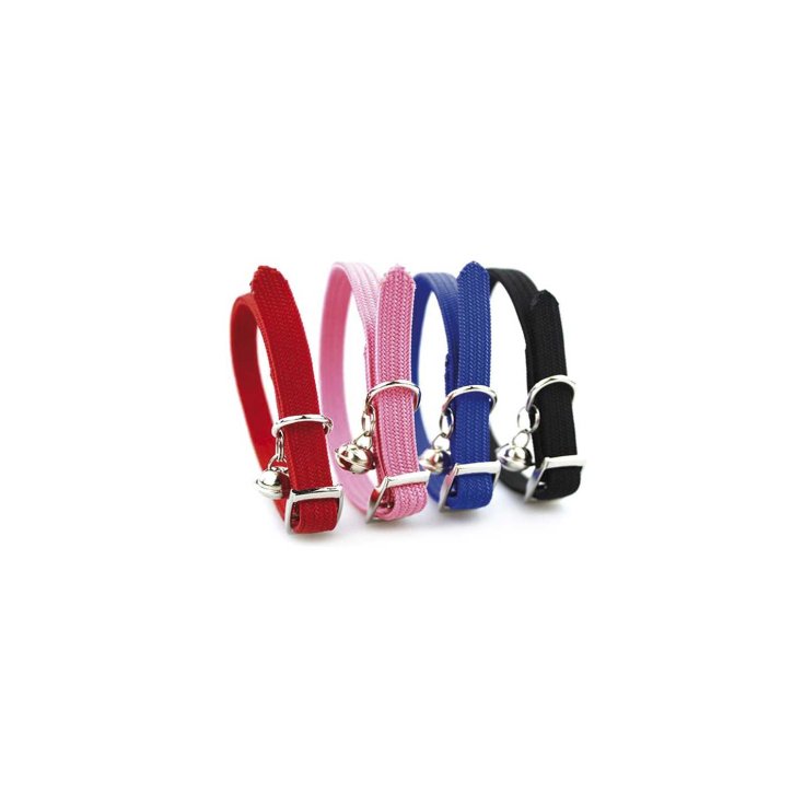 RECORD SET4 COLLARS ELAST. CATS RED, ROS