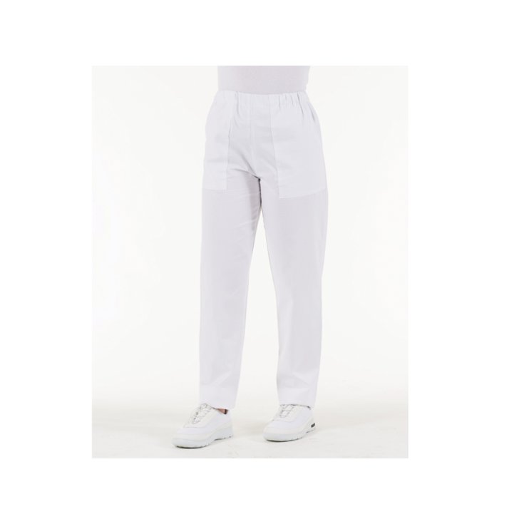 WHITE COTTON TROUSERS XS