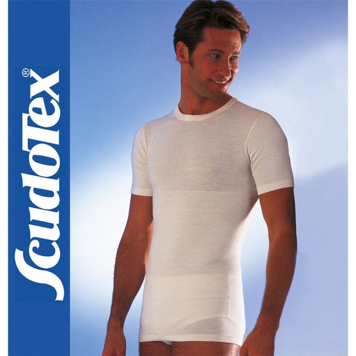 White Half Sleeve Men's Belt Shirt Size 4 Scudotex