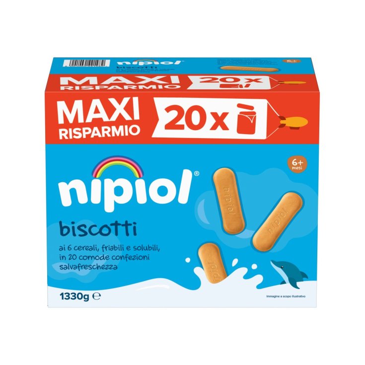 Biscotti ai 6 Cereali Nipiol Maxi Risparmio 1.330g