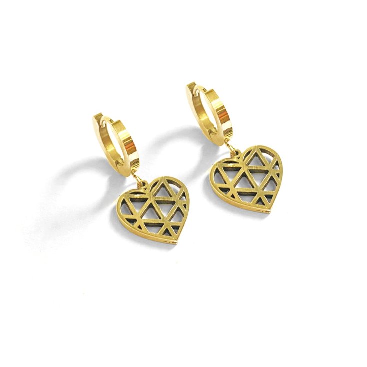 ORECCHINI CUORE VUOTO ORO