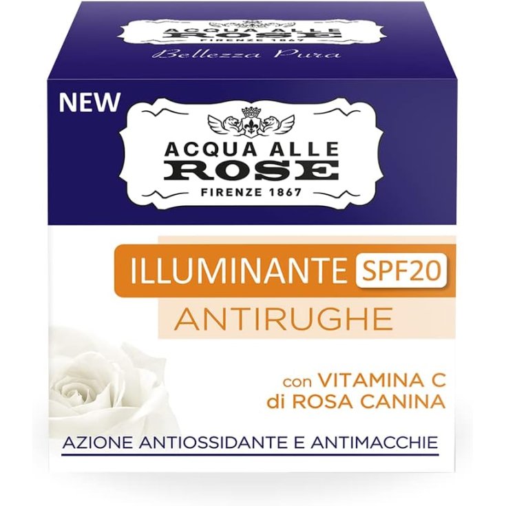 Crema Viso Illuminante Antirughe Acqua Alle Rose 50ml