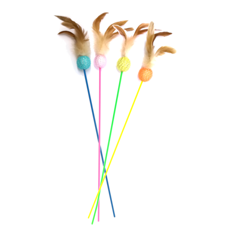 GC ASS CAT TEASER W/BALL FEAT