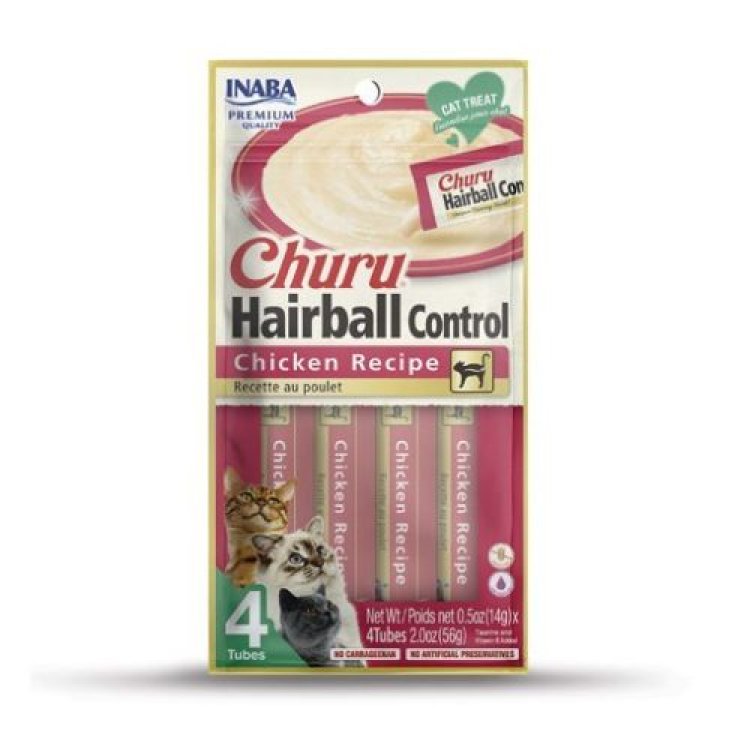 INABA CAT CHURU HAIRBALL POLLO 70 G