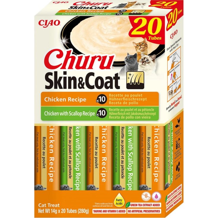 INABA CAT CHURU SKIN&COAT POLLO 70 G