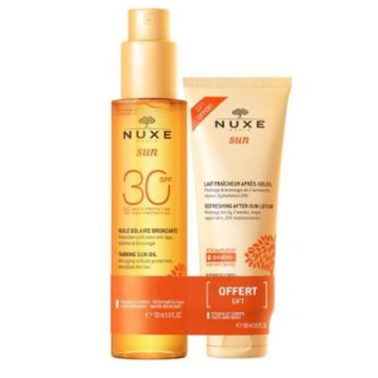 Nuxe Sun Set olio solare abbronzante SPF30 150 ml e latte doposole 100 ml