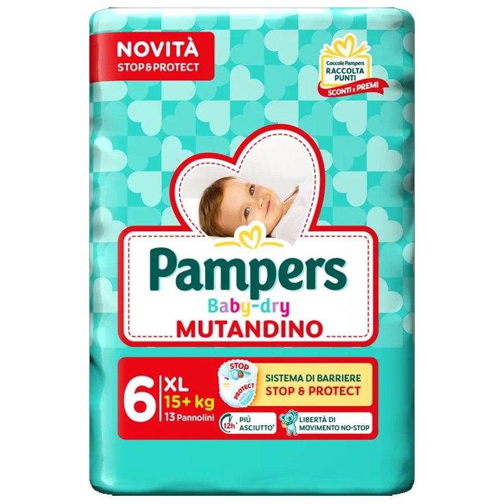 Baby-Dry Mutandino XL Stop&Protect Pampers 13 Pezzi