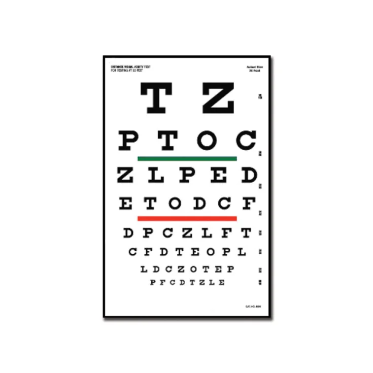 Tavola Snellen&nbsp;6m&nbsp;23x35,5cm GIMA 1 Pezzo