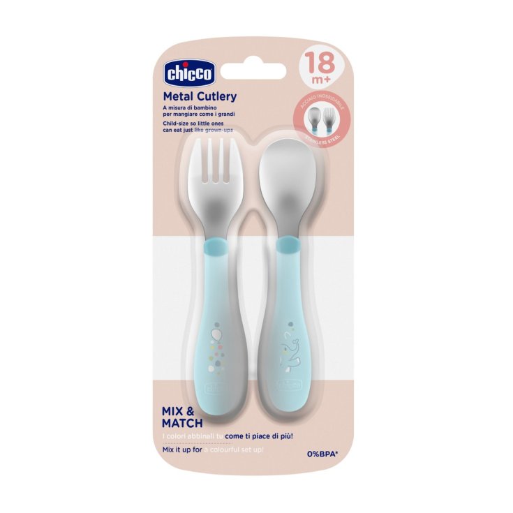 Posatine Inox 18M+ Azzurro Chicco