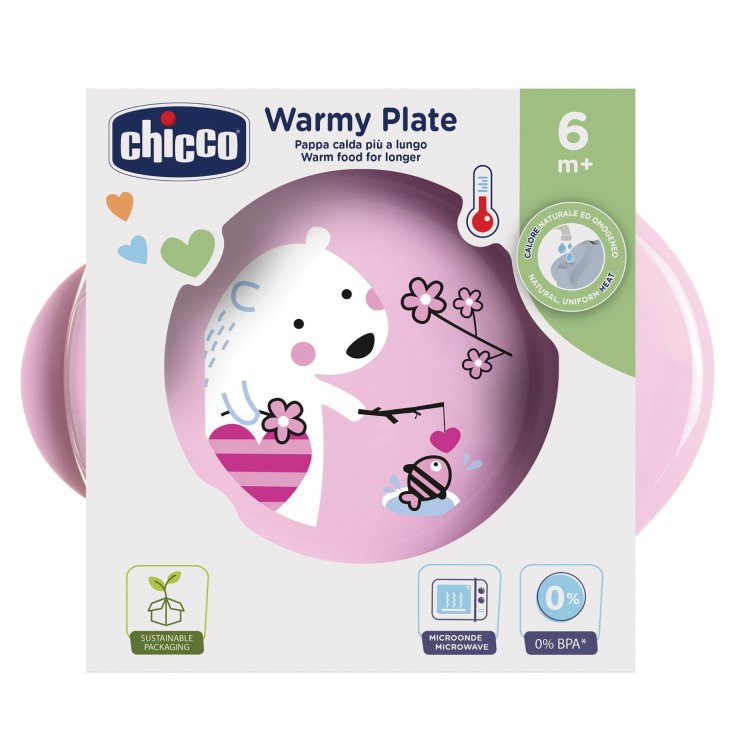 Piatto Pappa Calda 6M+ Rosa Chicco