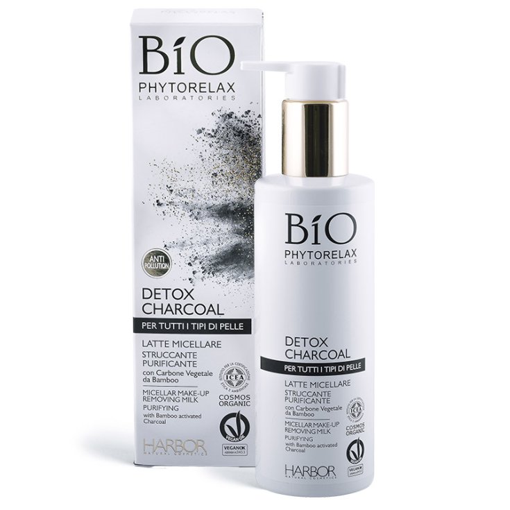 Detox Charcoal Latte Micellare Struccante Bio Phytorelax 200ml