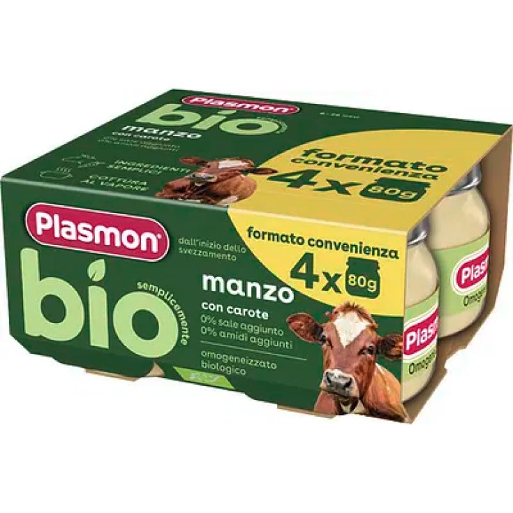 Omogeneizzato Biologico Manzo Con Carote Plasmon 4x80g