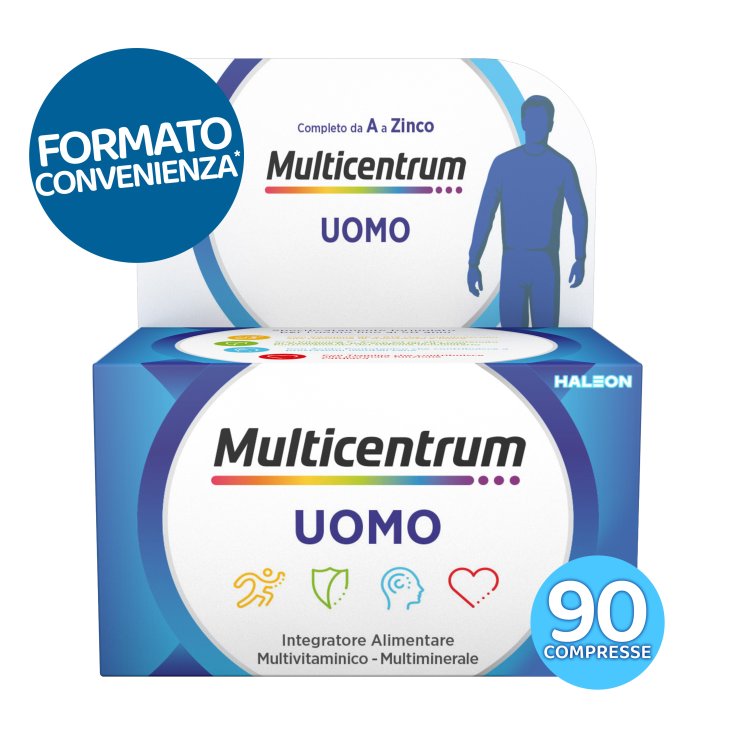 Multicentrum Uomo Integratore Alimentare Multivitaminico Completo per Uomini fino ai 50 anni, formato convenienza* 90 Compresse