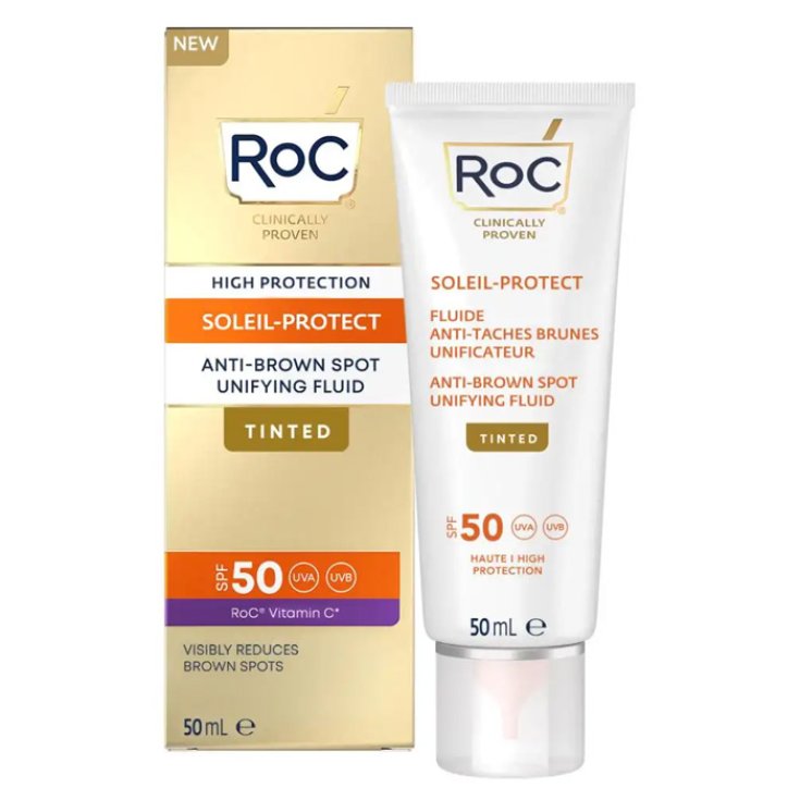 Soleil Protect Fluido Solare Viso SPF50 Antimacchie Colorato RoC® 50ml Soleil Protect Fluido Solare Viso SPF50 Antimacchie Colorato RoC® 50ml