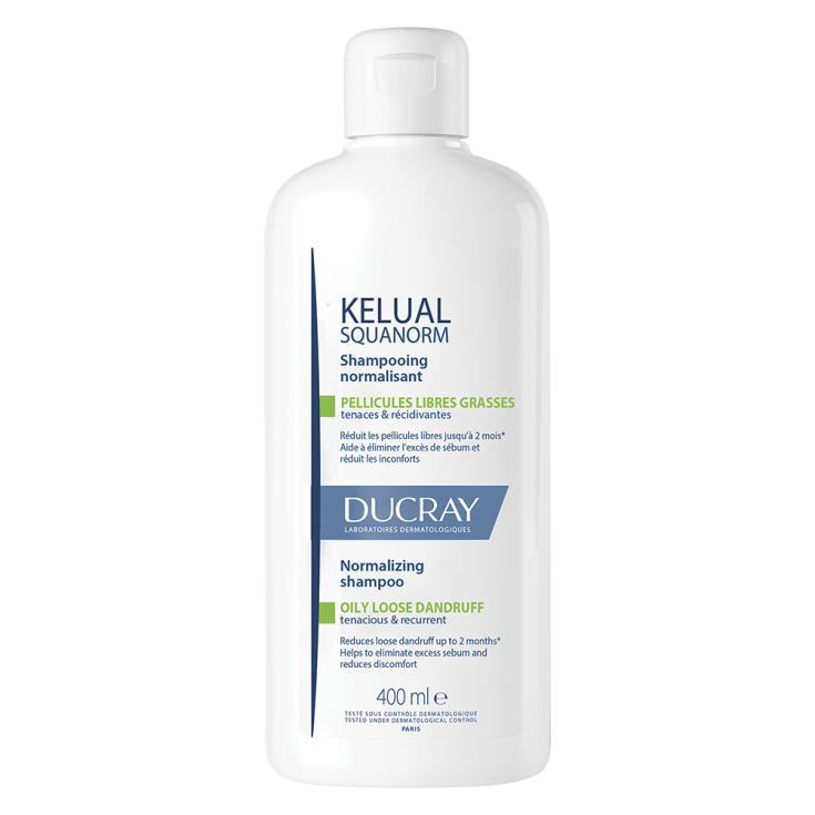 Ducray Kelual Squanorm Shampoo Trattante Regolatore Forfora Grassa, 400 ml