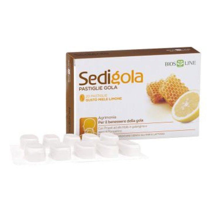 Sedigola Miele e Limone, Integratore per Gola - 20 Pastiglie