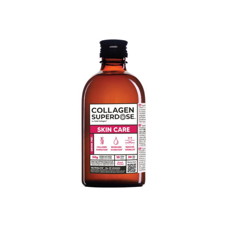 Minerva Research Labs Gold Collagen Superdose Skin Care Integratore Pesca 300ml