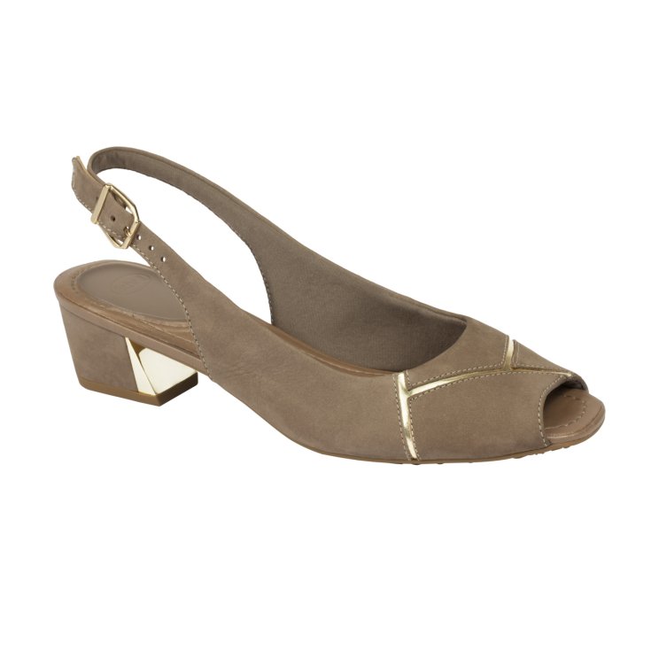 Scholl Gloria Nubuck Taupe Sandali Donna Comfort