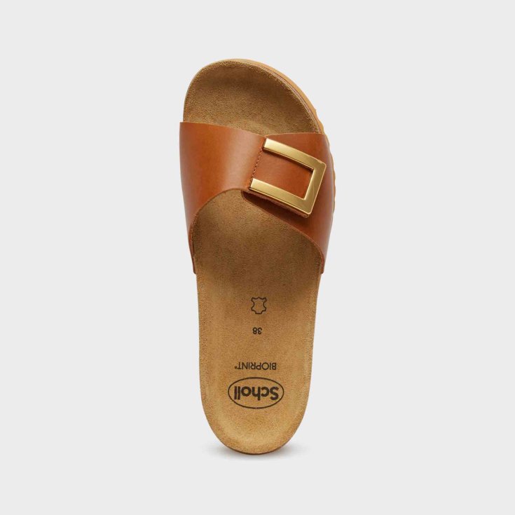Scholl's Monterey Mule Vint Lea W Cognac 38
