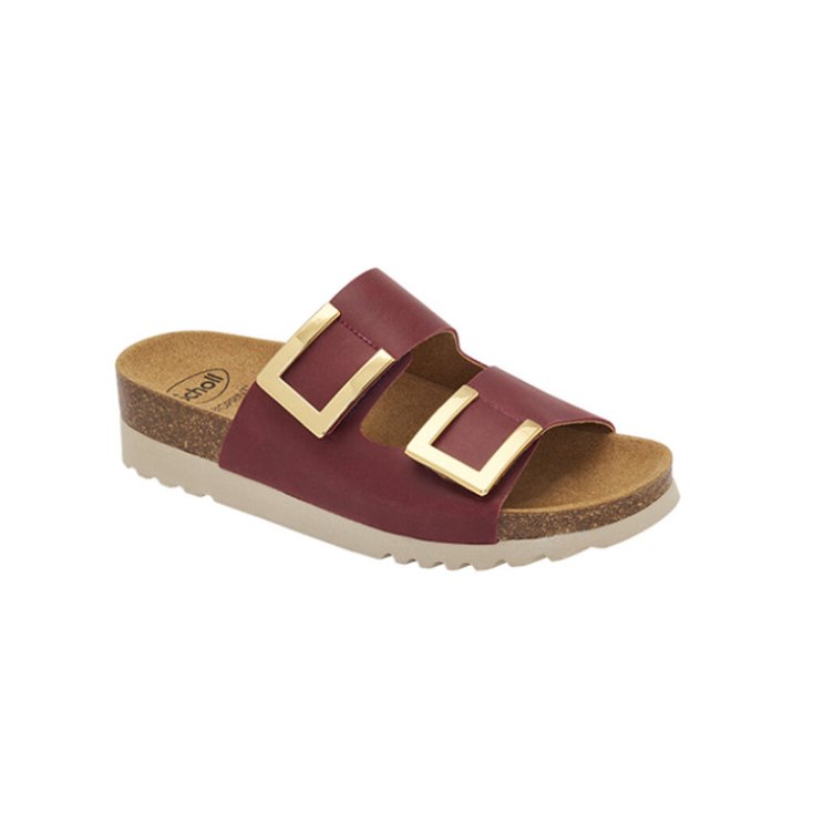 Scholl's Monterey 2 Straps Vintage Leather Bordeaux 36