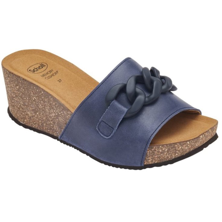 Scholl's Ravello High Wedge Leather Chain Taupe 36